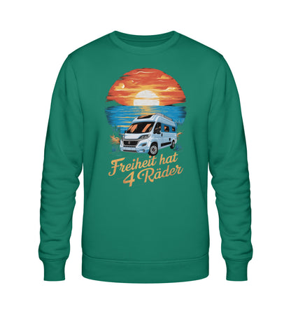 Freiheit hat 4 Räder - Herren Organic Sweatshirt - Vanlife - LazyDonkeyDesign 