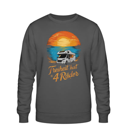Freiheit hat 4 Räder - Herren Organic Sweatshirt - Wohnmobil - LazyDonkeyDesign 