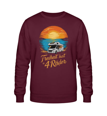 Freiheit hat 4 Räder - Herren Organic Sweatshirt - Wohnmobil - LazyDonkeyDesign 