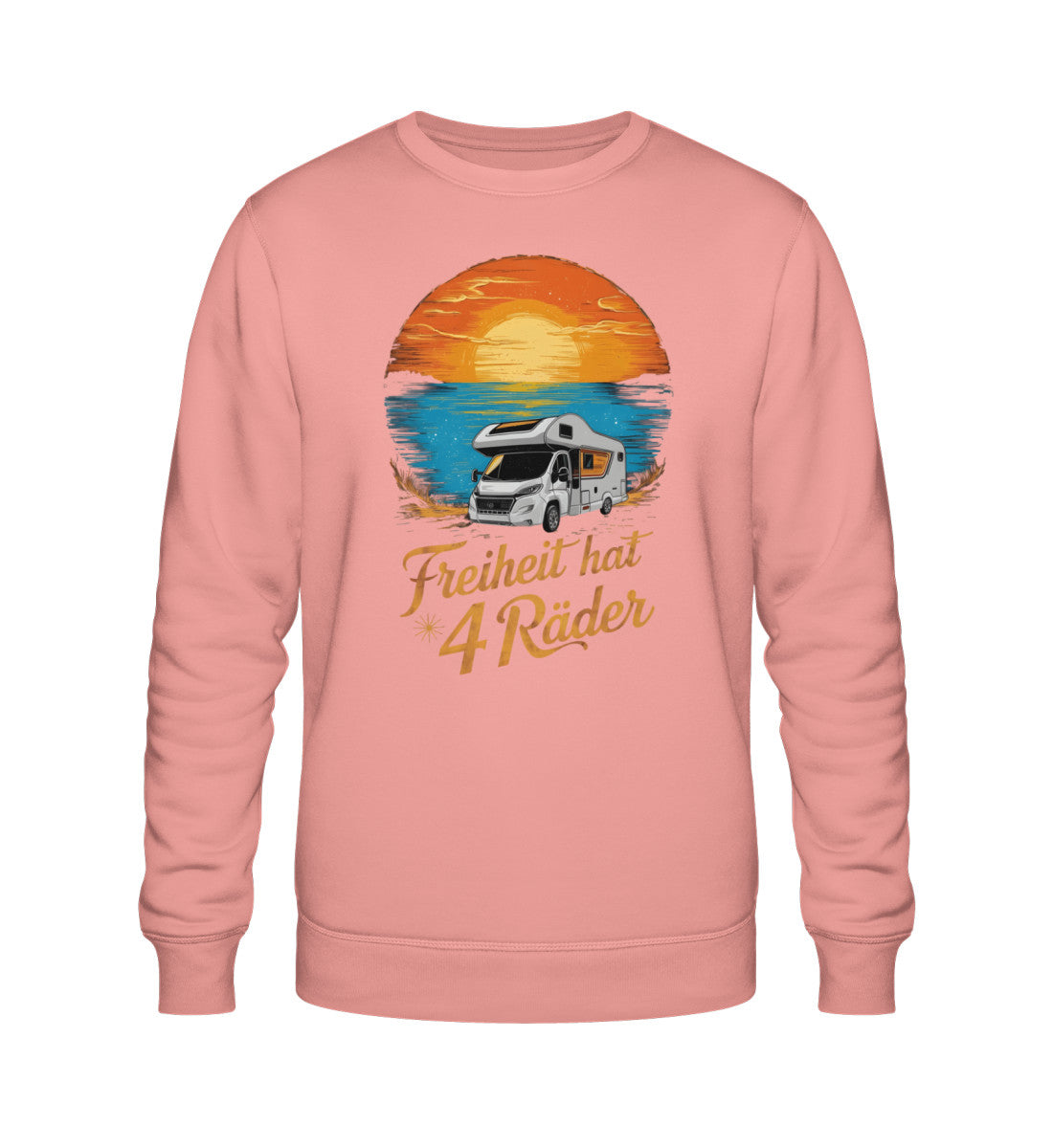 Freiheit hat 4 Räder - Herren Organic Sweatshirt - Wohnmobil - LazyDonkeyDesign 
