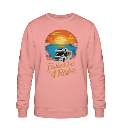 Freiheit hat 4 Räder - Herren Organic Sweatshirt - Wohnmobil - LazyDonkeyDesign 