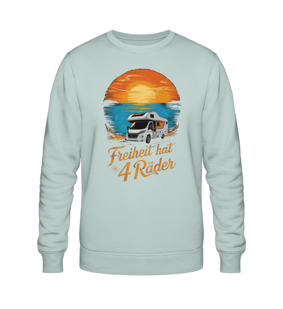 Freiheit hat 4 Räder - Herren Organic Sweatshirt - Wohnmobil - LazyDonkeyDesign 