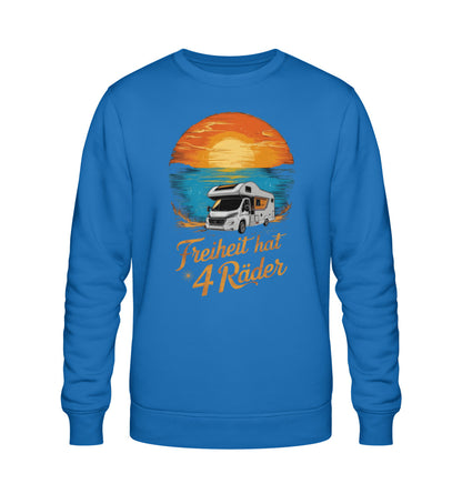 Freiheit hat 4 Räder - Herren Organic Sweatshirt - Wohnmobil - LazyDonkeyDesign 