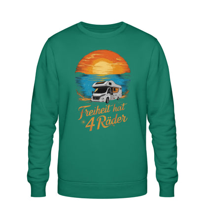 Freiheit hat 4 Räder - Herren Organic Sweatshirt - Wohnmobil - LazyDonkeyDesign 