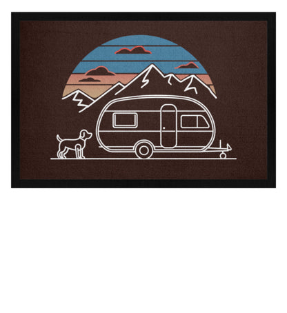 Wohnwagen mit Hund - Camping Fußmatte - LazyDonkeyDesign 