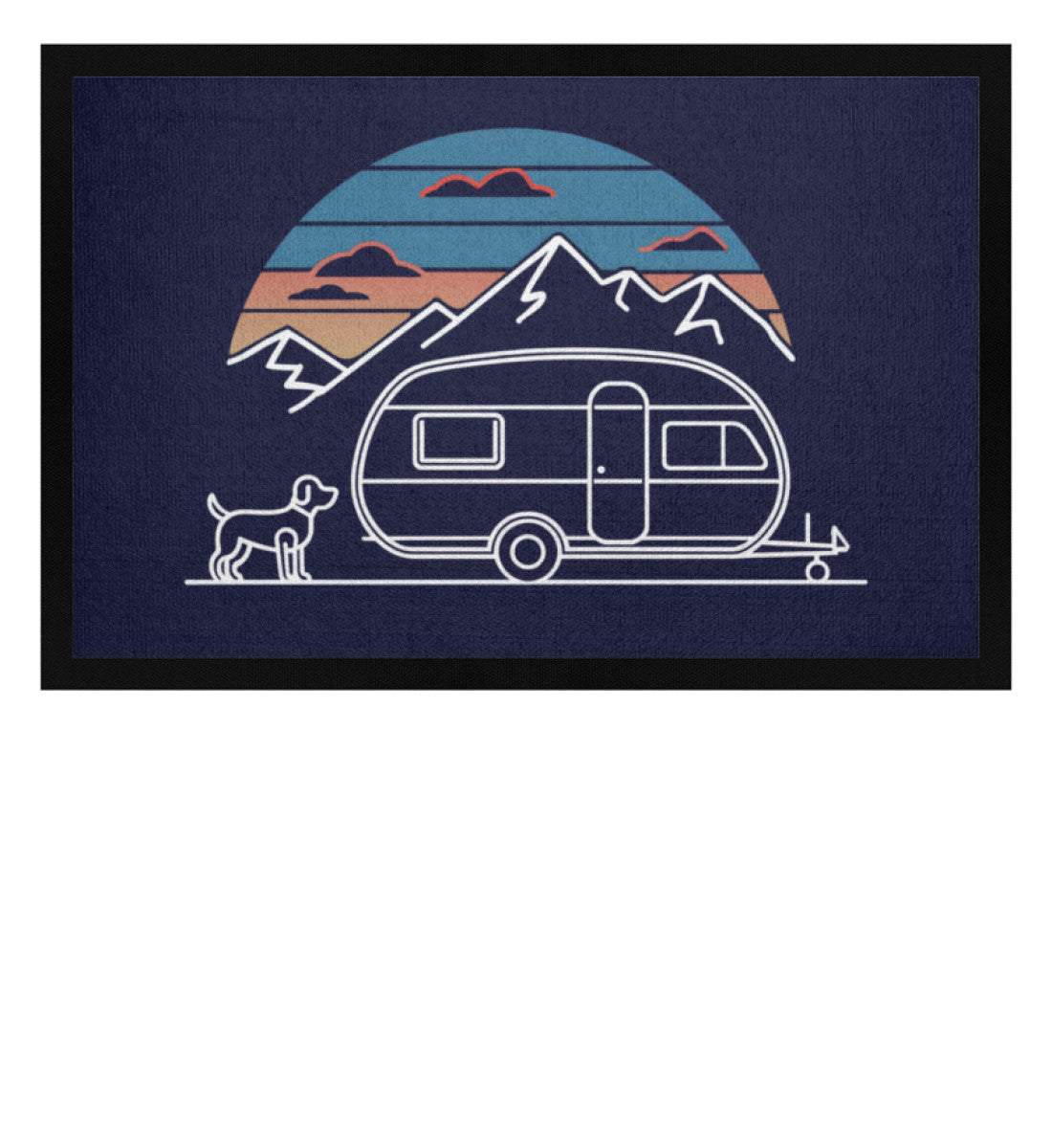 Wohnwagen mit Hund - Camping Fußmatte - LazyDonkeyDesign 