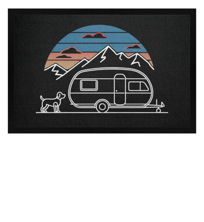 Wohnwagen mit Hund - Camping Fußmatte - LazyDonkeyDesign 