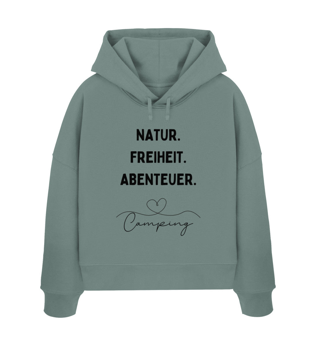 Natur. Freiheit. Abenteuer - Damen Organic Boxcut Hoodie - LazyDonkeyDesign 