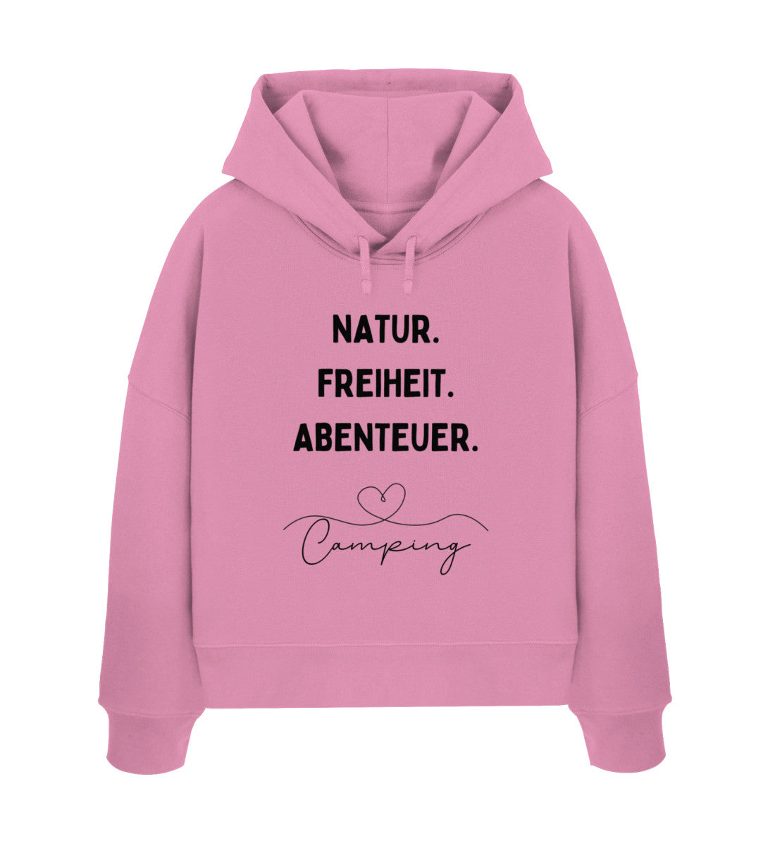 Natur. Freiheit. Abenteuer - Damen Organic Boxcut Hoodie - LazyDonkeyDesign 