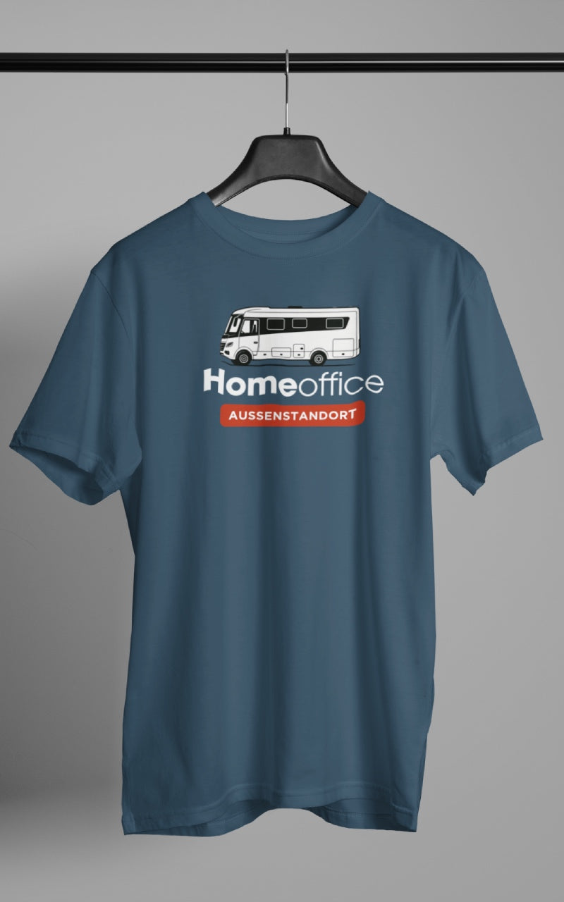 Herren Camping T-Shirt - Homeoffice -Vollintegriertes Wohnmobil