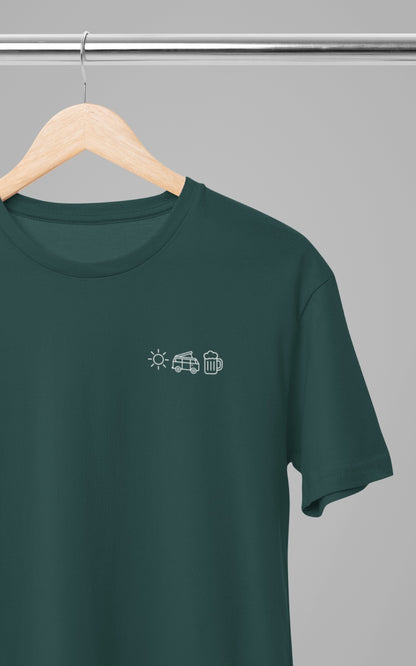 Herren Camping T-Shirt - Sonne Bulli Bier