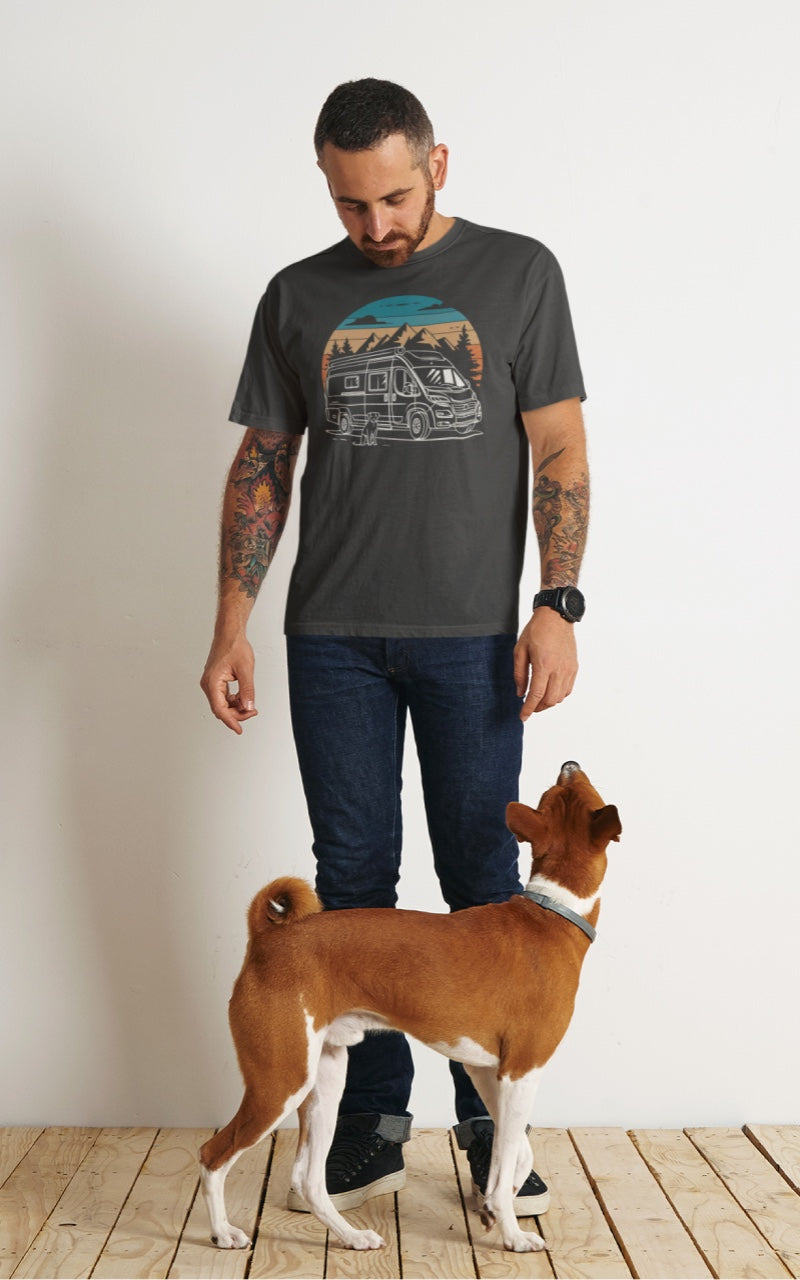 Vanlife mit Hund - Herren Organic Shirt - LazyDonkeyDesign 