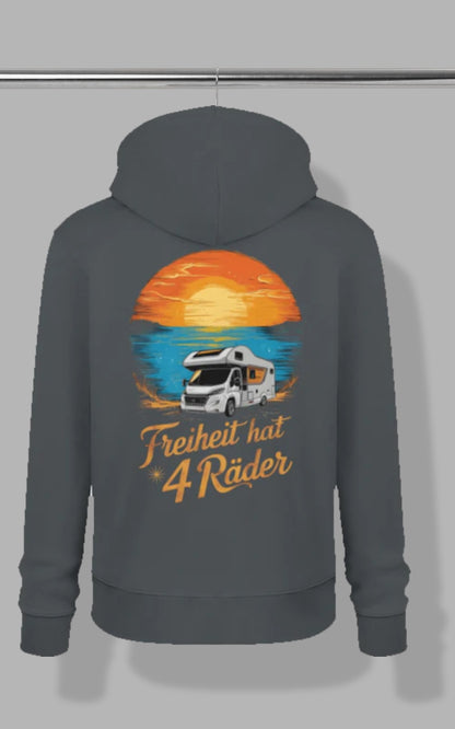 Herren Camping Hoodie - Freiheit hat 4 Räder - Wohnmobil