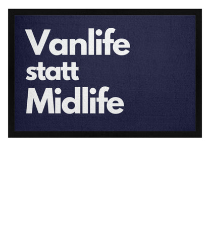 Vanlife statt Midlife  - Fußmatte mit Gummirand - LazyDonkeyDesign 