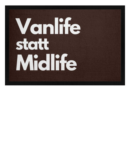 Vanlife statt Midlife  - Fußmatte mit Gummirand - LazyDonkeyDesign 