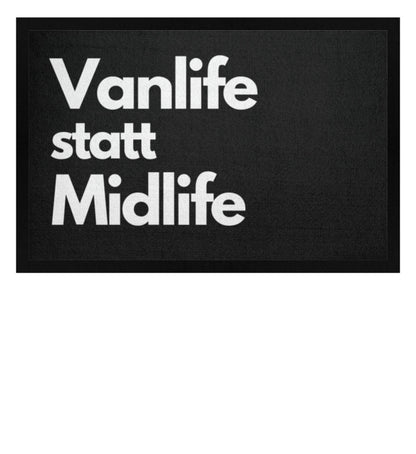Vanlife statt Midlife  - Fußmatte mit Gummirand - LazyDonkeyDesign 