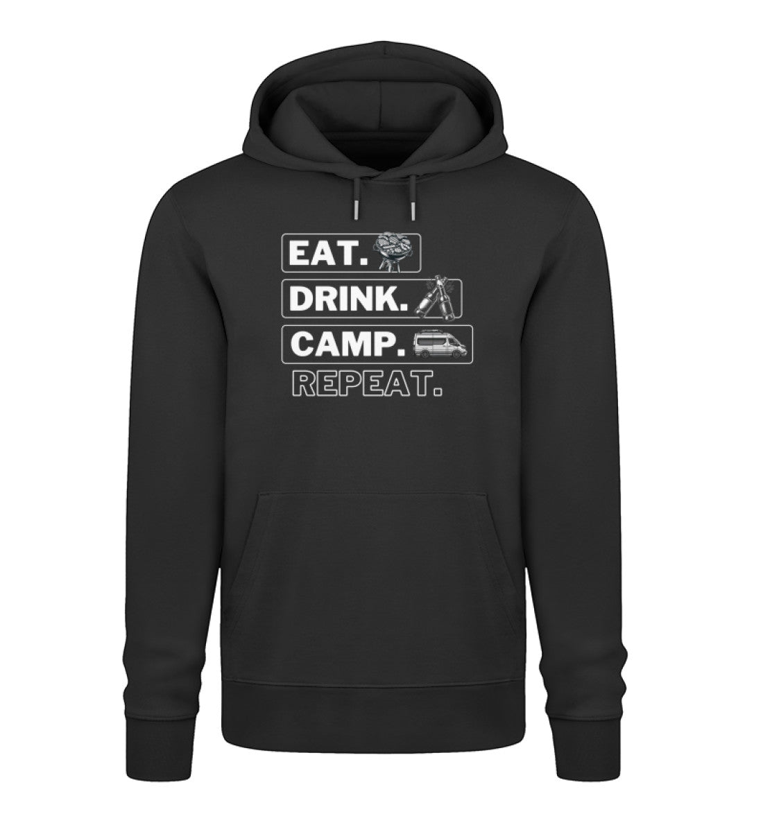 Camping Kreislauf - Herren Organic Hoodie  - Vanlife - LazyDonkeyDesign 