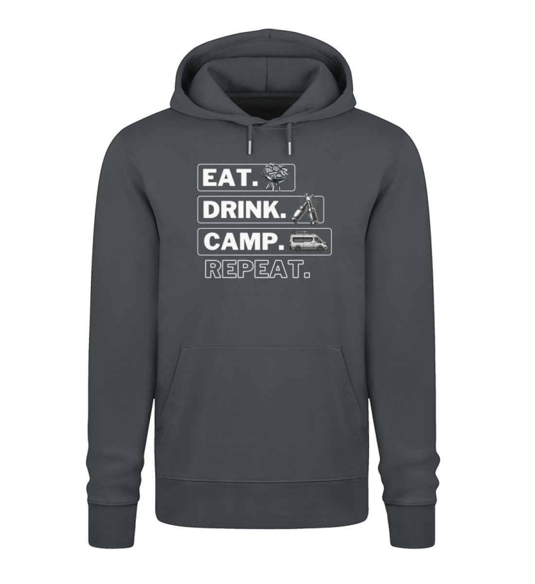 Camping Kreislauf - Herren Organic Hoodie  - Vanlife - LazyDonkeyDesign 