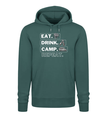 Camping Kreislauf - Herren Organic Hoodie  - Vanlife - LazyDonkeyDesign 