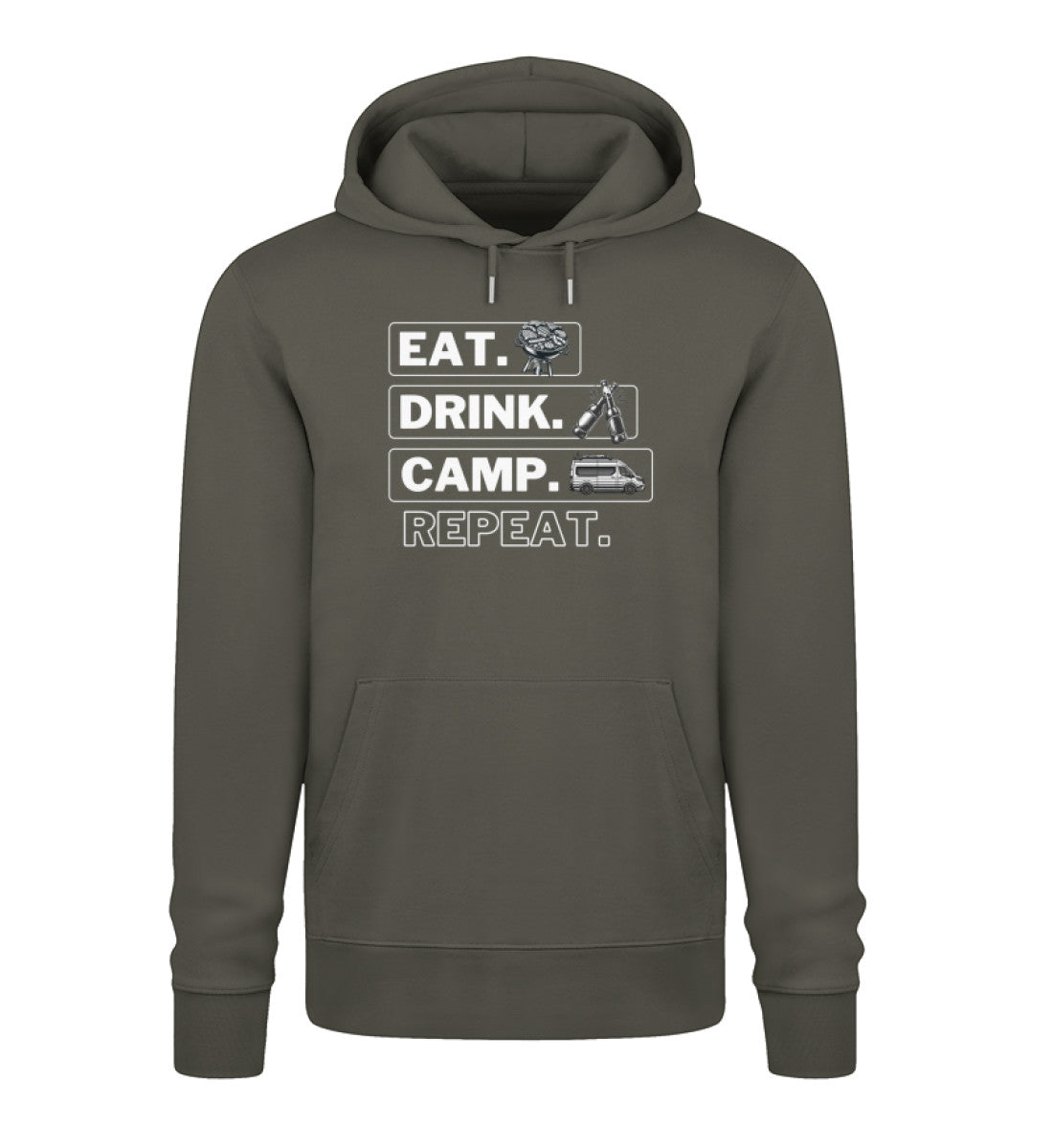 Camping Kreislauf - Herren Organic Hoodie  - Vanlife - LazyDonkeyDesign 