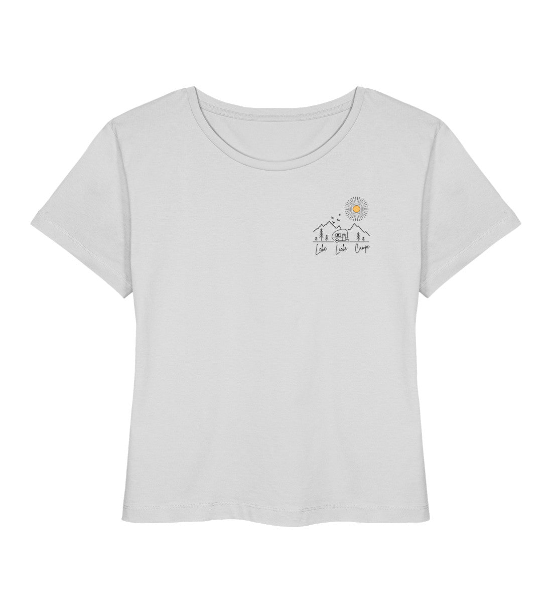 Lebe Liebe Campe - Damen Organic T-Shirt - Brust - LazyDonkeyDesign 