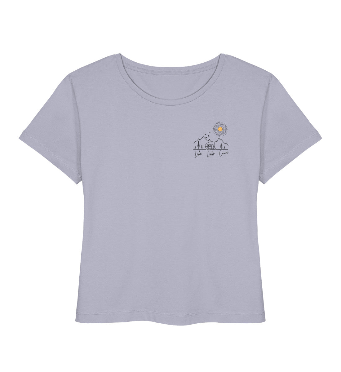 Lebe Liebe Campe - Damen Organic T-Shirt - Brust - LazyDonkeyDesign 