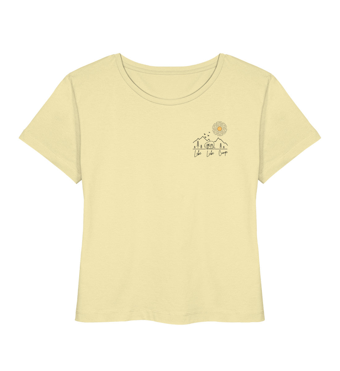 Lebe Liebe Campe - Damen Organic T-Shirt - Brust - LazyDonkeyDesign 
