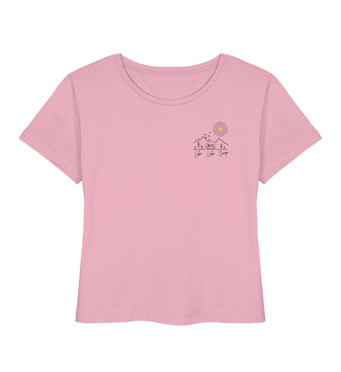Lebe Liebe Campe - Damen Organic T-Shirt - Brust - LazyDonkeyDesign 