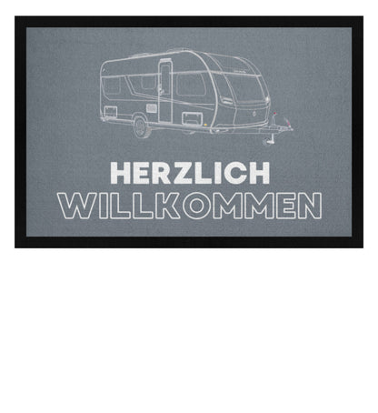 Wohnwagen Sketch - Camping Fußmatte - LazyDonkeyDesign 