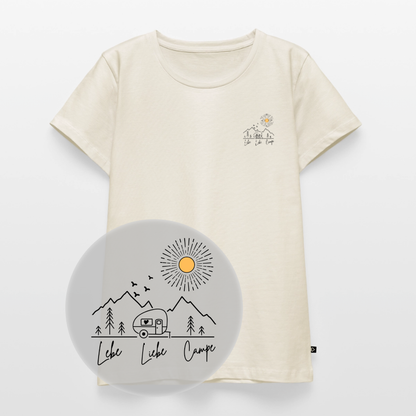 Lebe Liebe Campe - Damen Camping T-Shirt - Brust