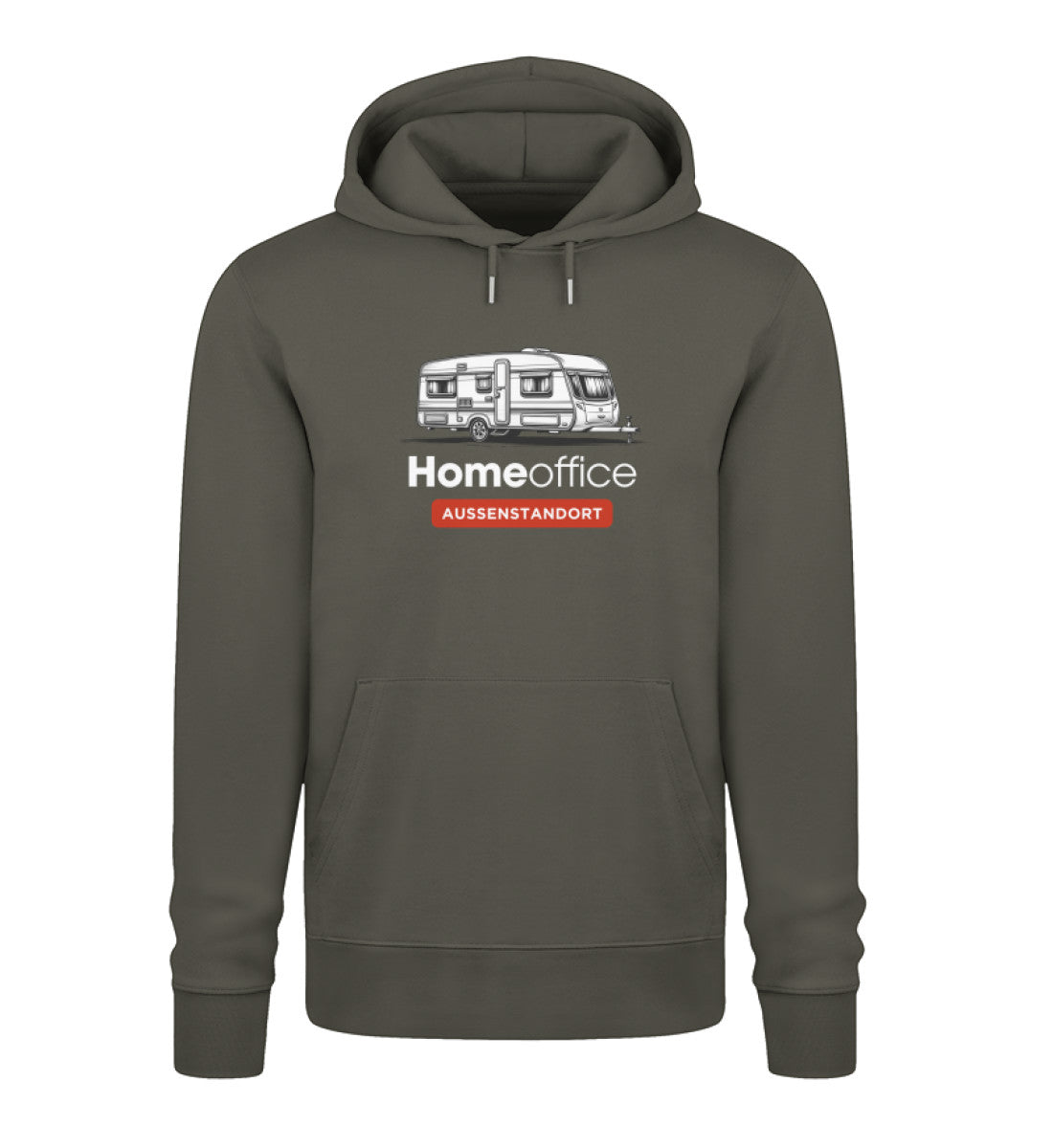 Wohnwagen Homeoffice - Herren Organic Hoodie - LazyDonkeyDesign 