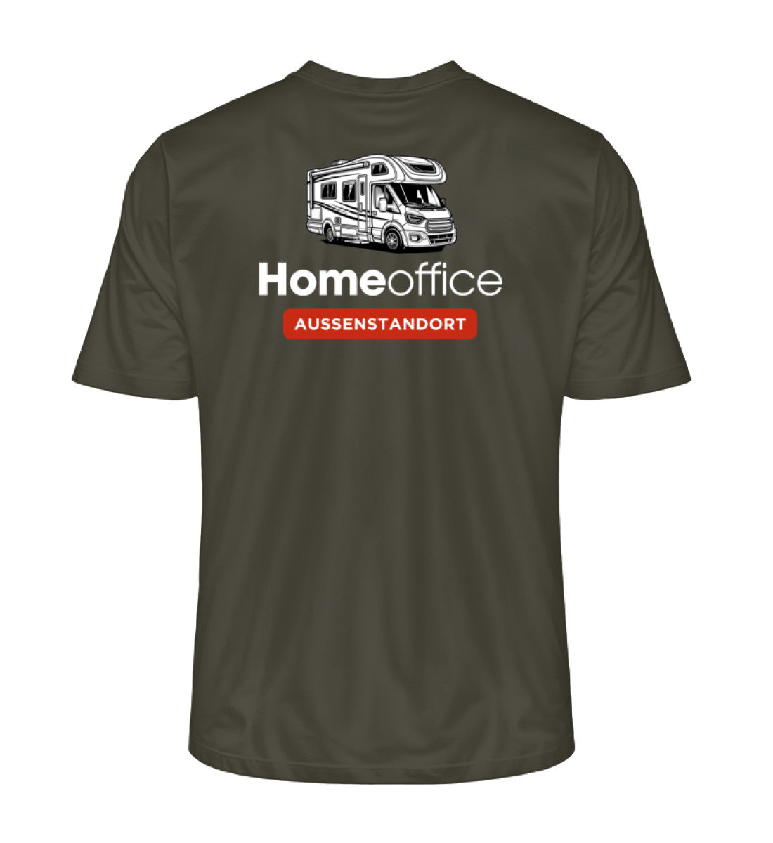 Wohnmobil Homeoffice - Herren Organic Shirt - Rückendruck - LazyDonkeyDesign 