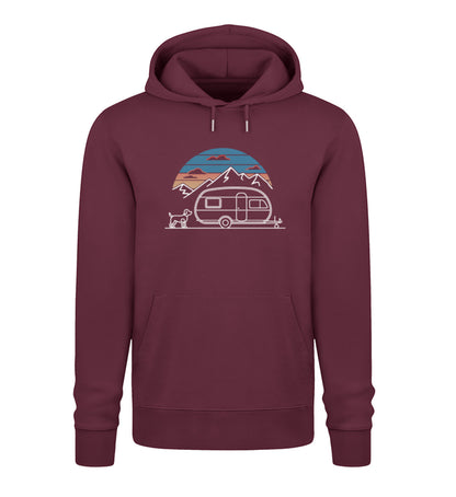 Wohnwagen mit Hund - Damen Organic Hoodie - LazyDonkeyDesign 
