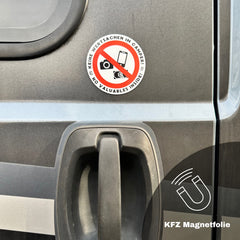 Anti Diebstahl Magnetschild Camper in Weiss