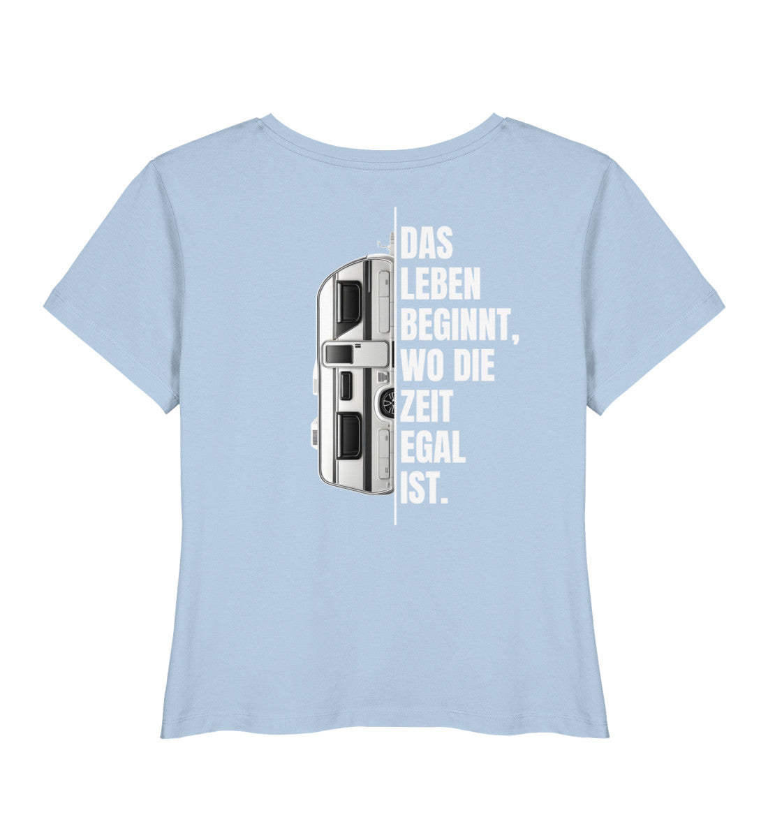 Camping ist Zeitlos - Damen Organic T-Shirt - Wohnwagen - Rückenmotiv - LazyDonkeyDesign 