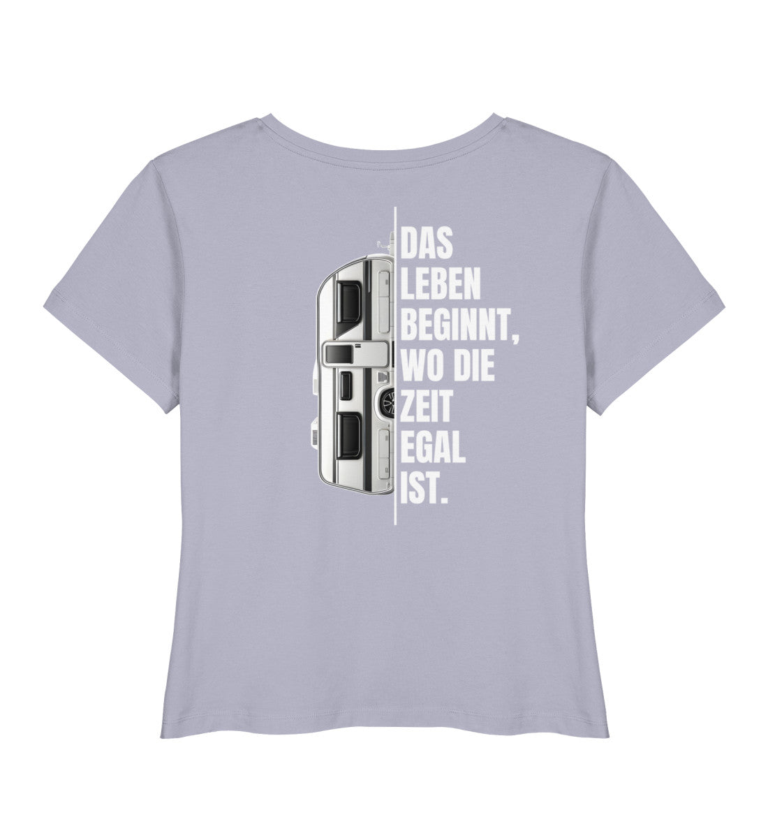 Camping ist Zeitlos - Damen Organic T-Shirt - Wohnwagen - Rückenmotiv - LazyDonkeyDesign 