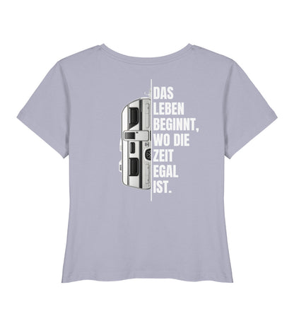 Camping ist Zeitlos - Damen Organic T-Shirt - Wohnwagen - Rückenmotiv - LazyDonkeyDesign 