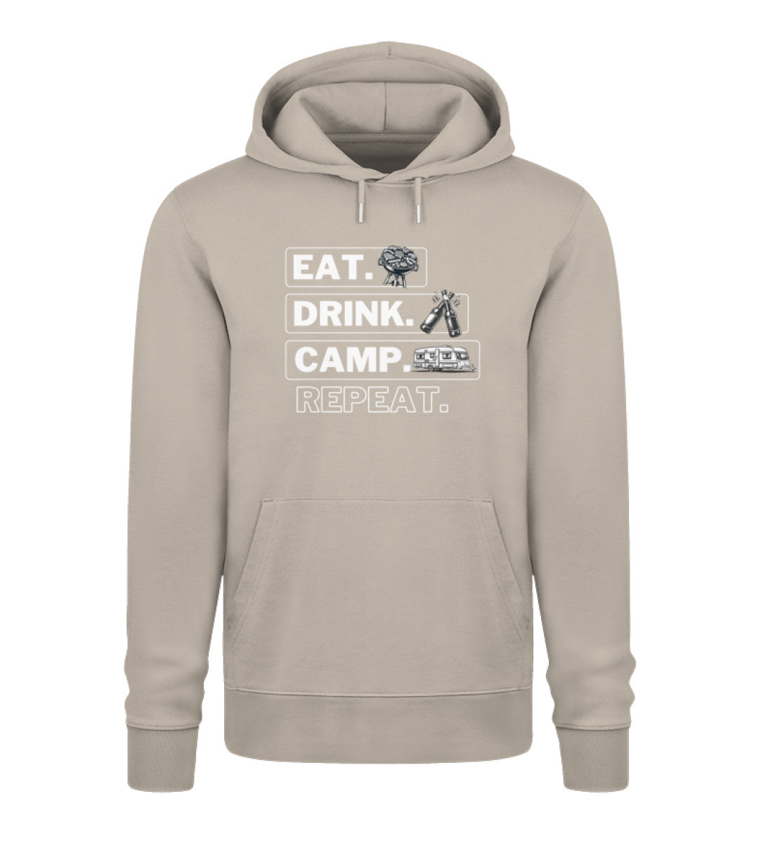 Camping Kreislauf - Herren Organic Hoodie - Wohnwagen - LazyDonkeyDesign 