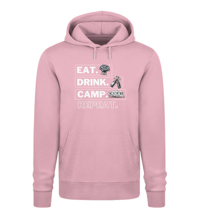 Camping Kreislauf - Herren Organic Hoodie - Wohnwagen - LazyDonkeyDesign 