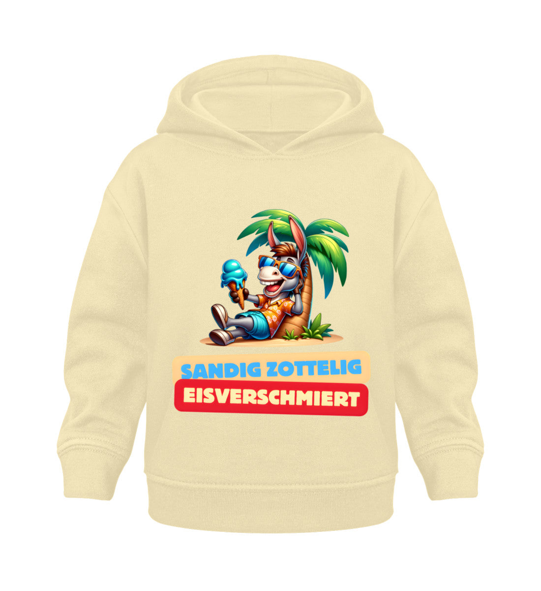 Sandig Zottelig Eisverschmiert - Baby Organic Hoodie - LazyDonkeyDesign 
