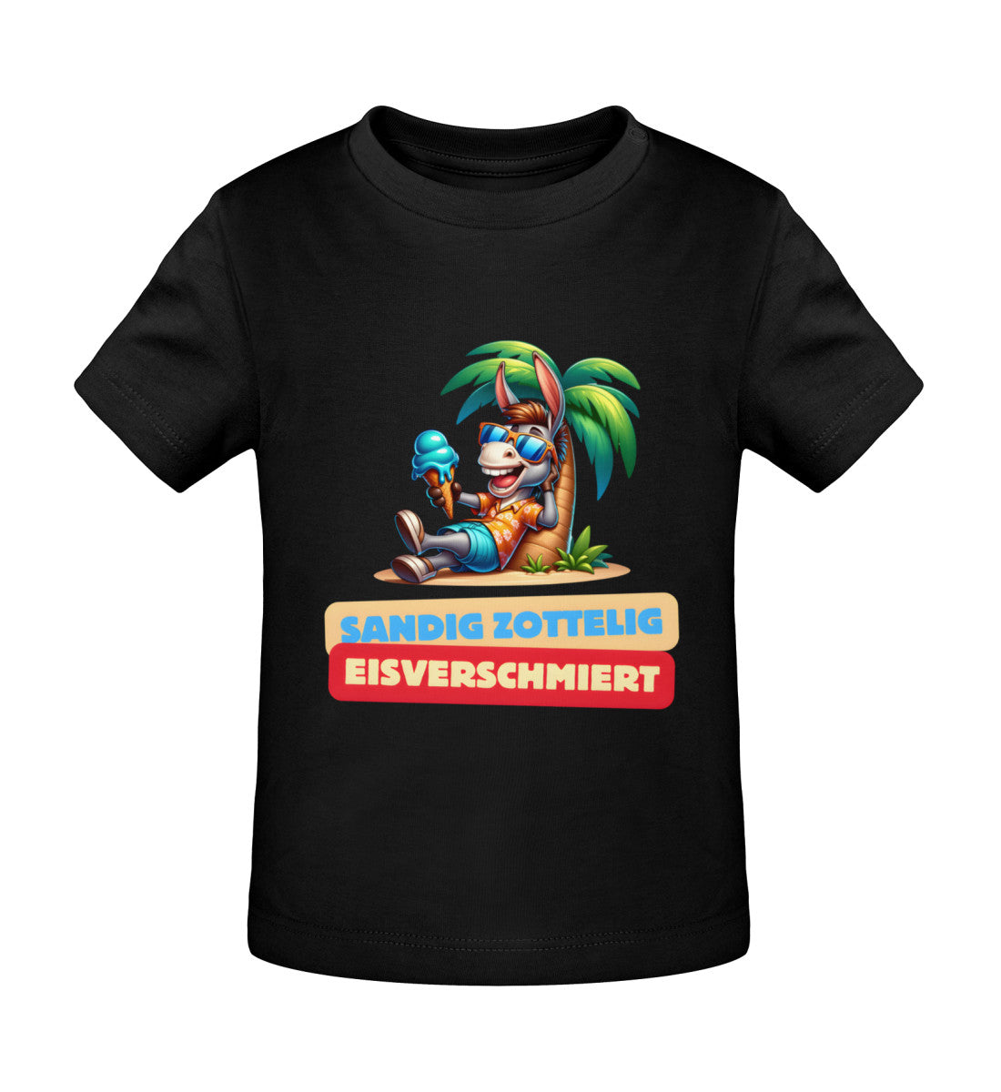 Sandig Zottelig Eisverschmiert - Baby Organic Shirt - LazyDonkeyDesign 