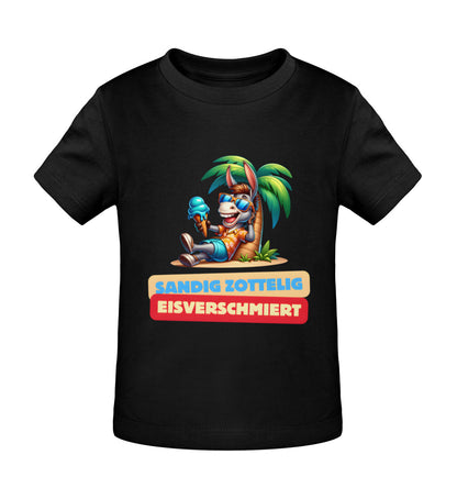 Sandig Zottelig Eisverschmiert - Baby Organic Shirt - LazyDonkeyDesign 