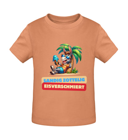 Sandig Zottelig Eisverschmiert - Baby Organic Shirt - LazyDonkeyDesign 
