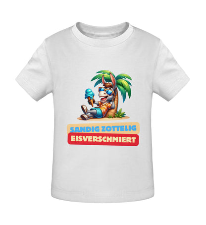Sandig Zottelig Eisverschmiert - Baby Organic Shirt - LazyDonkeyDesign 