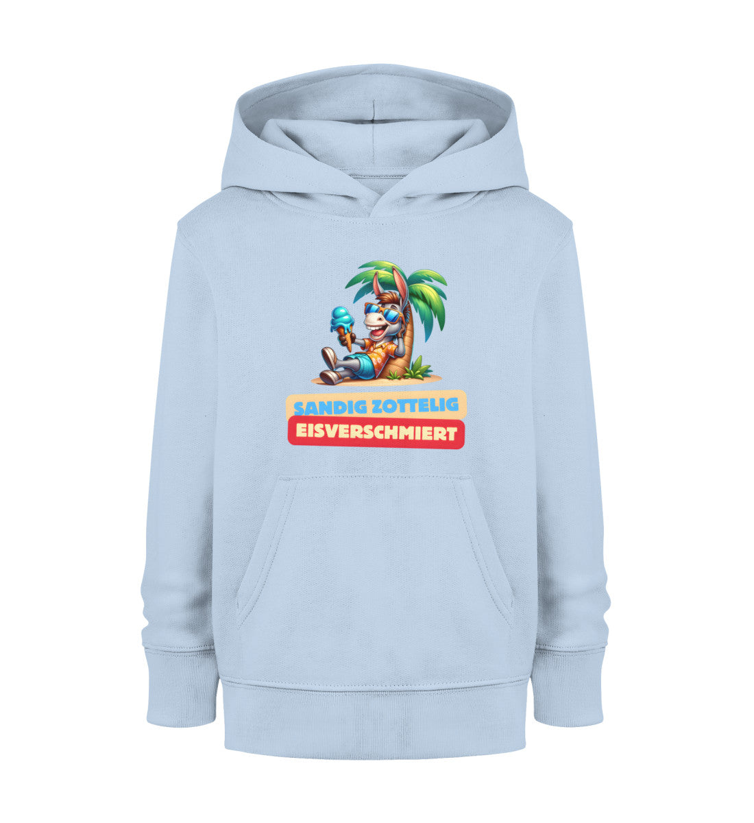 Sandig Zottelig Eisverschmiert - Kinder Organic Hoodie - LazyDonkeyDesign 