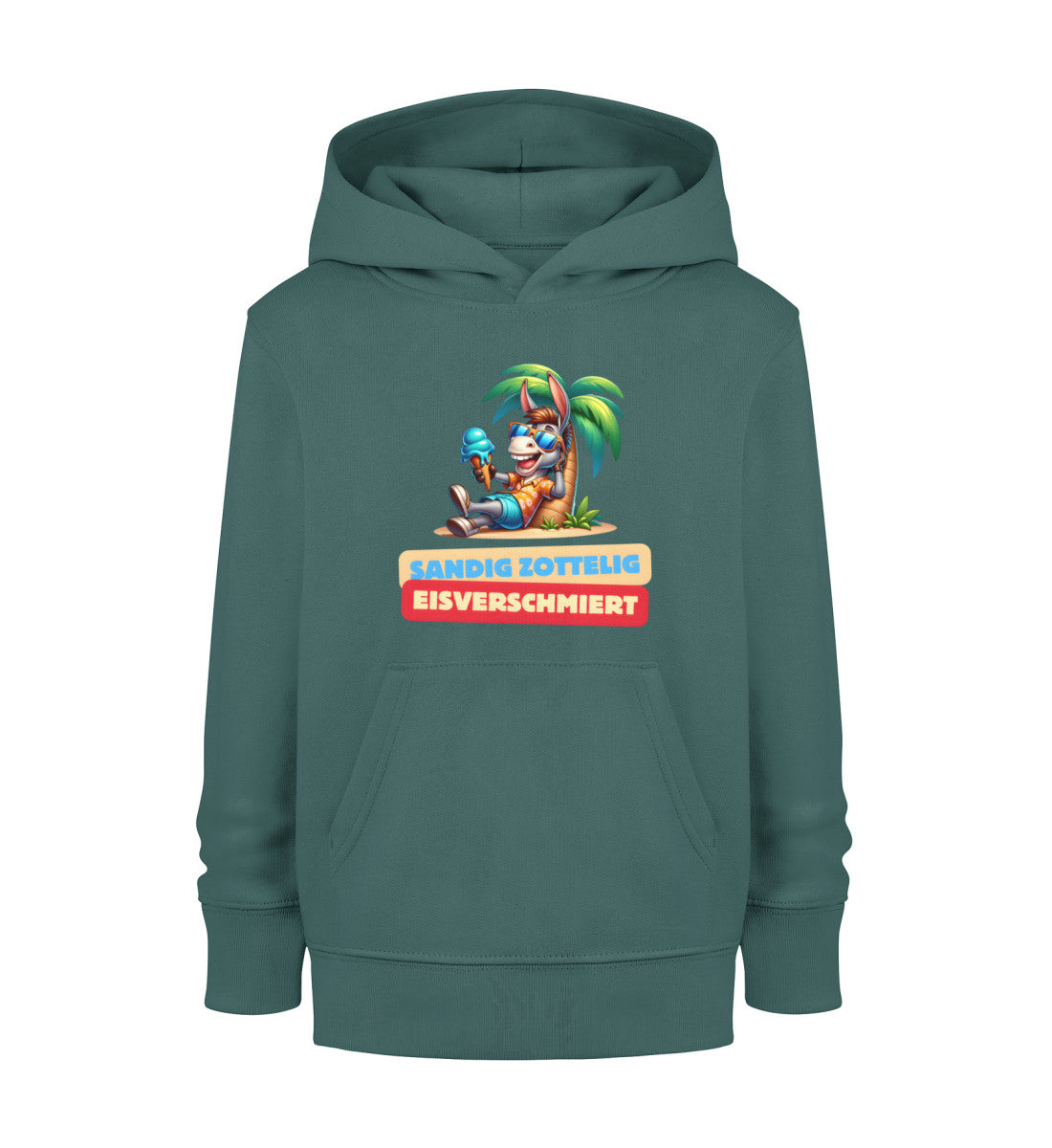 Sandig Zottelig Eisverschmiert - Kinder Organic Hoodie - LazyDonkeyDesign 