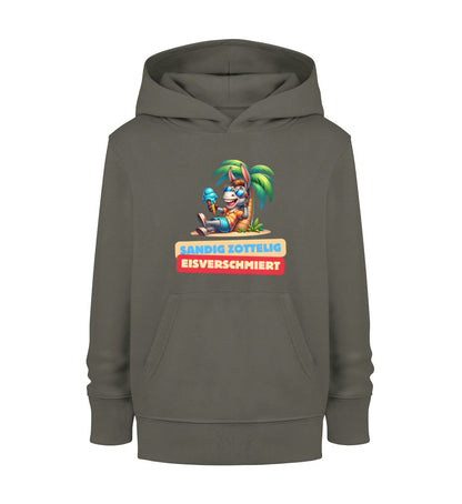 Sandig Zottelig Eisverschmiert - Kinder Organic Hoodie - LazyDonkeyDesign 