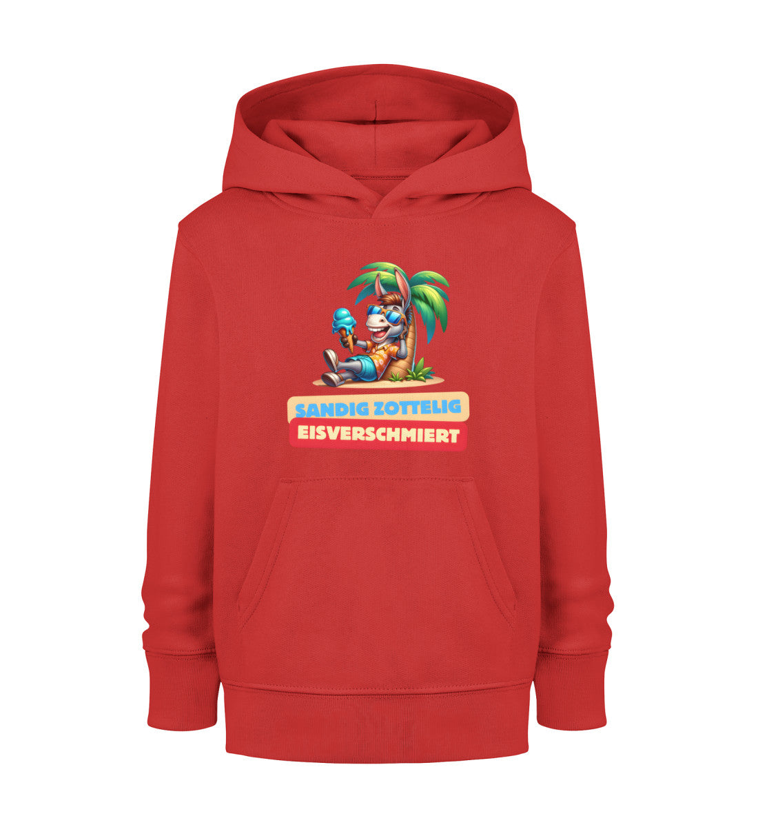 Sandig Zottelig Eisverschmiert - Kinder Organic Hoodie - LazyDonkeyDesign 
