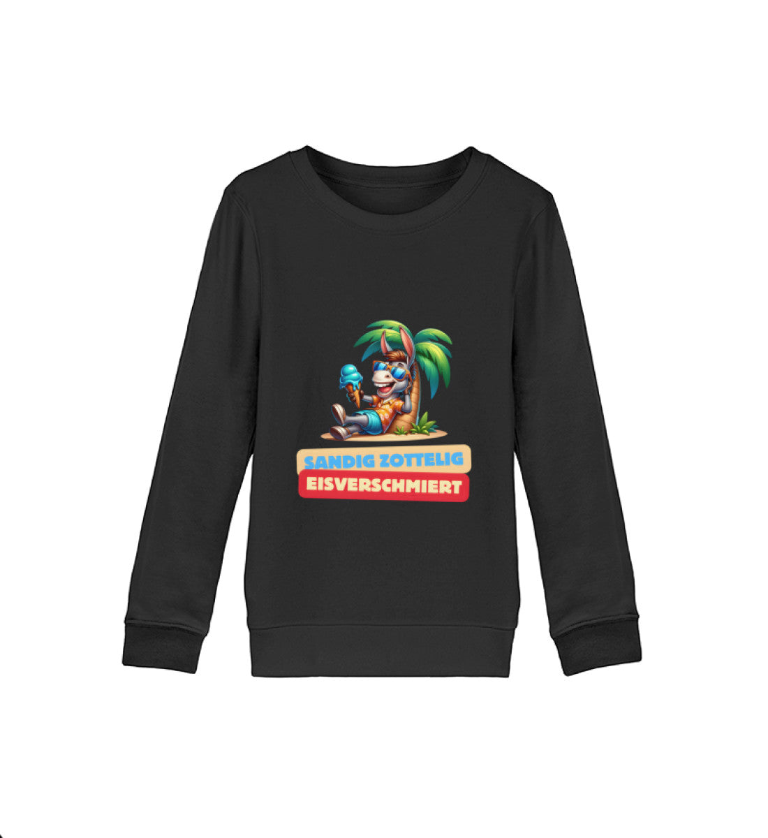 Sandig Zottelig Eisverschmiert - Kinder Organic Sweatshirt - LazyDonkeyDesign 