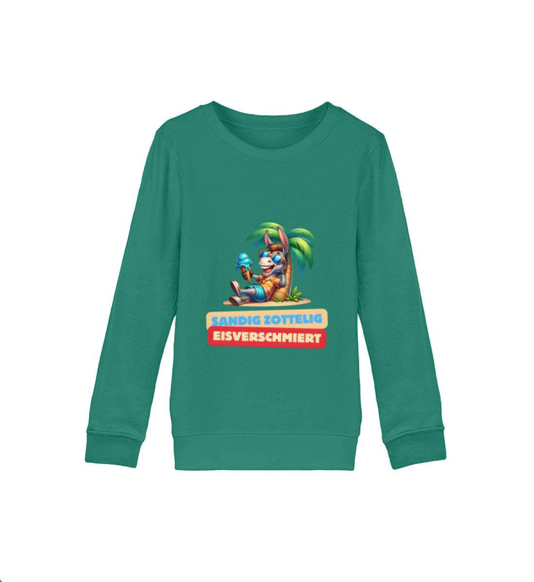 Sandig Zottelig Eisverschmiert - Kinder Organic Sweatshirt - LazyDonkeyDesign 